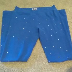 Blue rinstone leggings